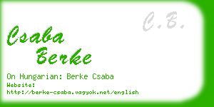 csaba berke business card